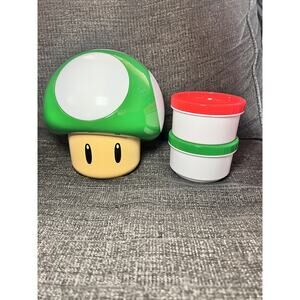 Super Mario Brothers Mushroom Bento Lunch Box Nintendo Green Japan GAME